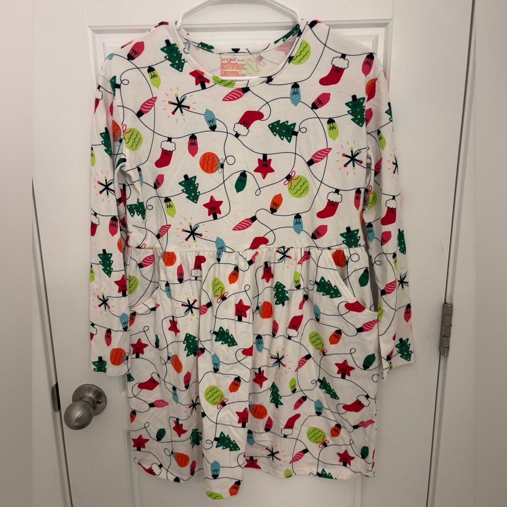 Girls Festive Holiday Lights Dress